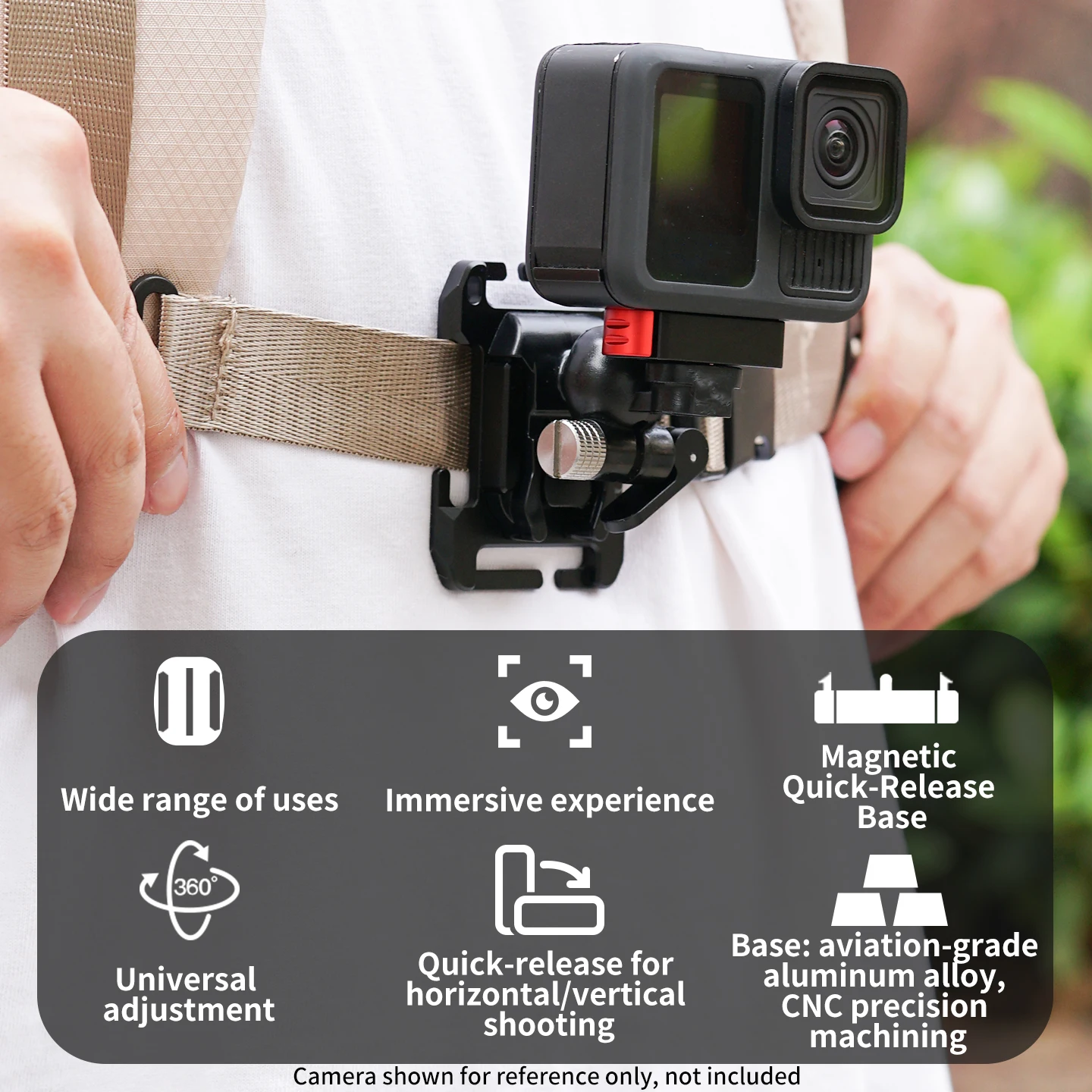 Quick Release Base 1/4 Screw for GoPro Hero 13 Action Camera Aluminum for Molle Tactical Vest Backpack Helmet Strap Belt Buckle