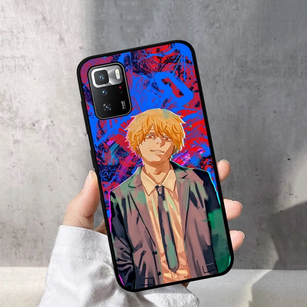 Motosserra homem anime caso de telefone para redmi nota 4x5 a 6 7 8 t 9 9s 10 11 11s 11epro poco m3 pro