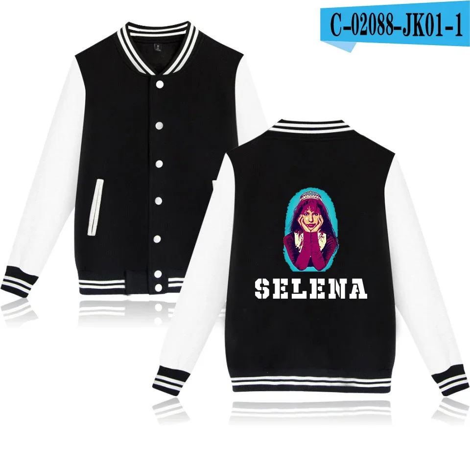 Selena Quintanilla Baseball Uniform Fleece Jacket Women Men Streetwear Hip Hop Long Sleeve Hoodie Sweatshirts Casual Sportswear