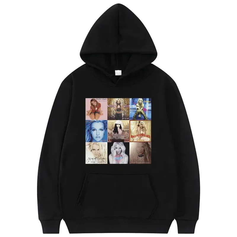 Singer Britney Spears Music Album Cover Hoodie Men Women Hip Hop Vintage Oversized Sweatshirt Male Casual Hoodies Fans Gift