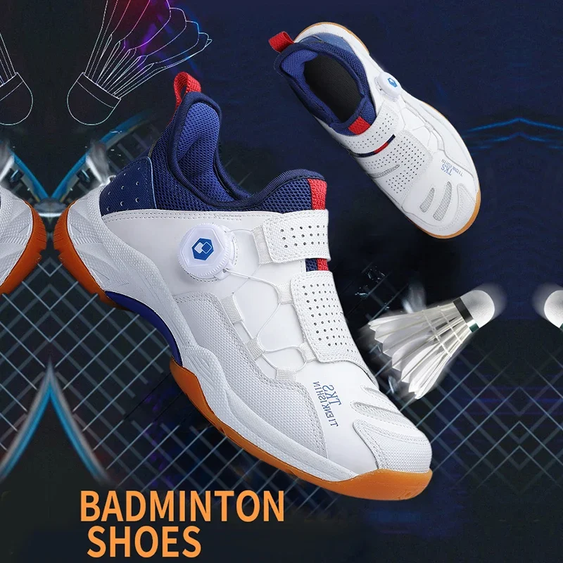 Homens Mulheres Badminton Sports Tênis De Mesa Badminton Sneakers Tênis Respirável Tênis Ouro Azul Treinamento Calçados Esportivos TKS01