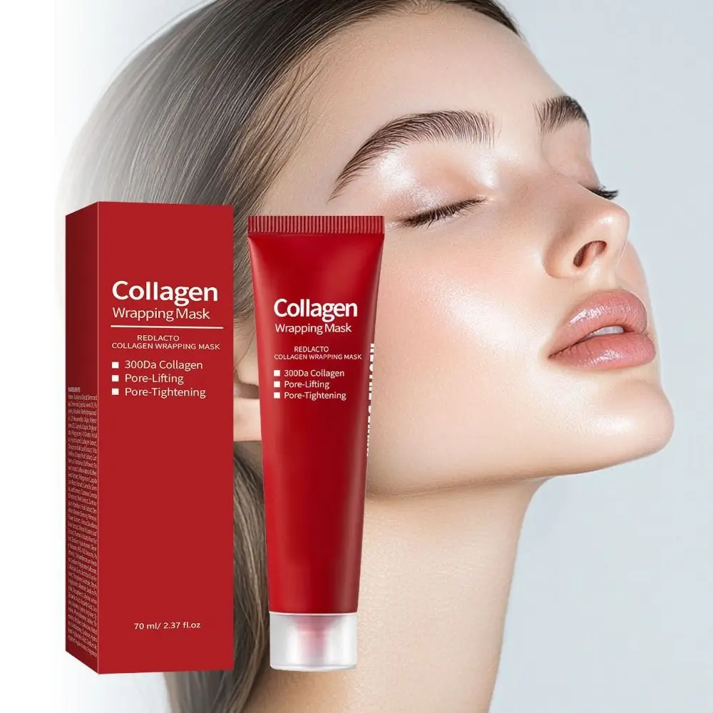 

70ml Glowy Skin Peel-off Mask Elasticity Pore Lifting and Minimizing Red Collagen Wrapping Mask Hydrating Korean Glass Skin