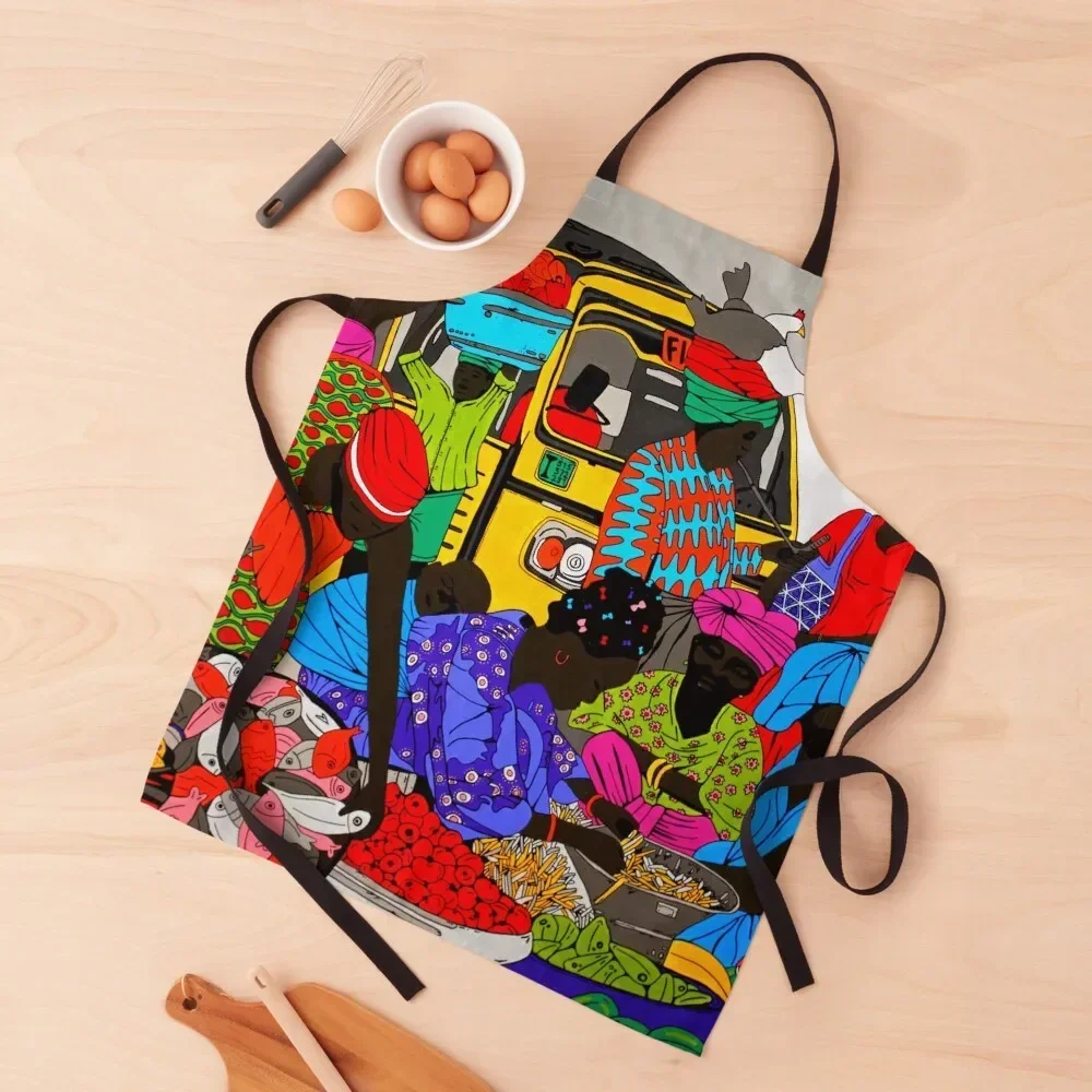 

African marketplace Apron men Women's Dress kitchen jacket woman Kitchen Things For Home Apron