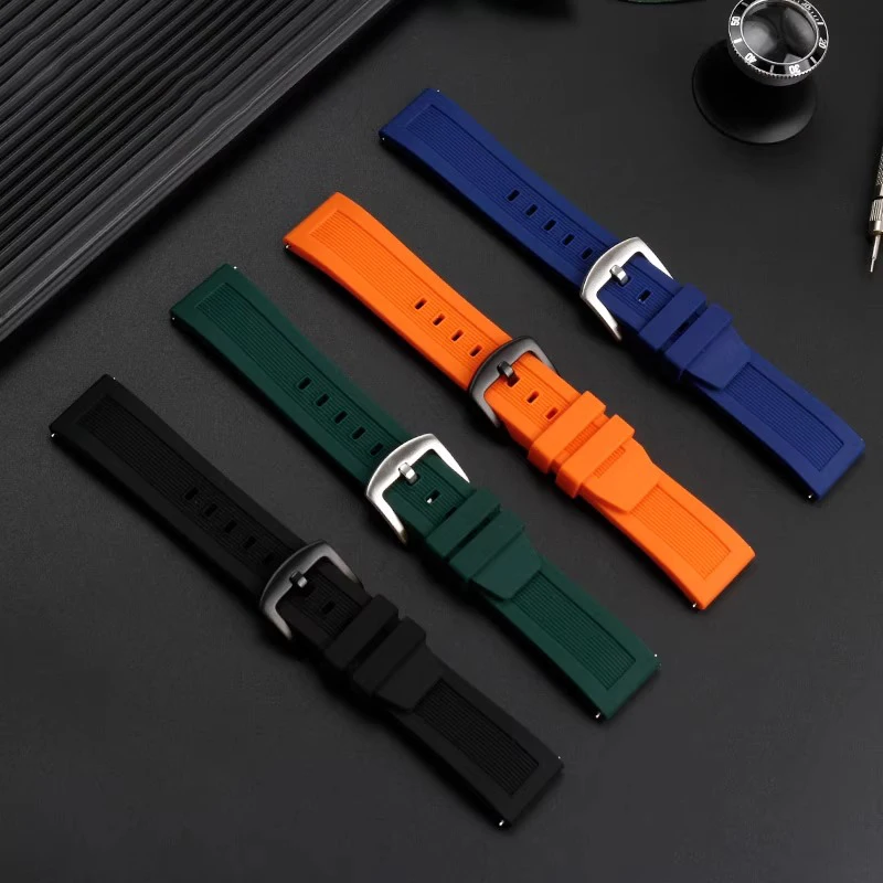 Suitable for Mido helmsman M038/M005 Orange rudder Nishitetsu suitable for Sao Orange BM8475 silicone watch strap 20mm 22mm