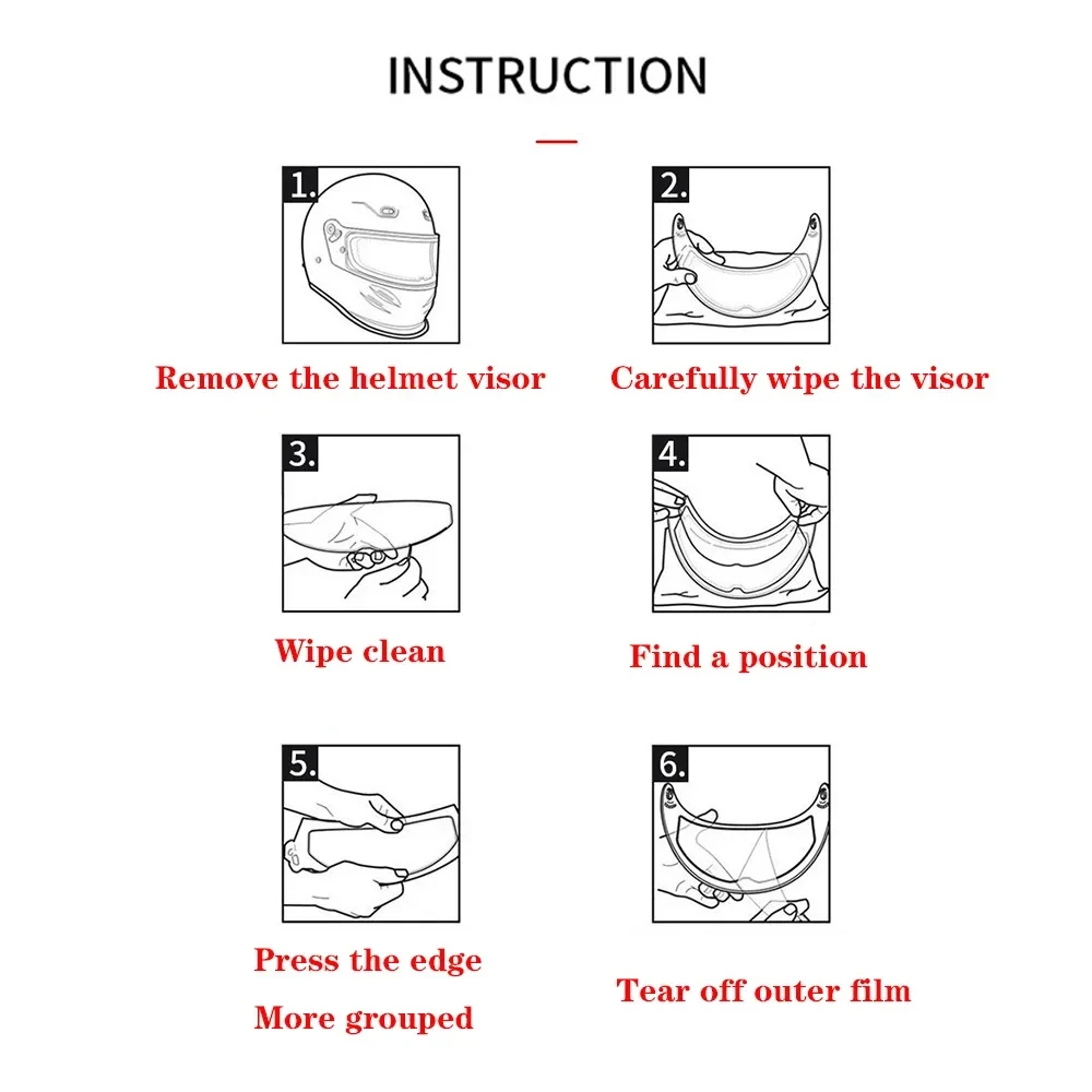 Helm Vizier Film Anti Fog Film Sticker Voor CK6 CK-6 CK6K motorhelm Lens Accessoires Voor Arai