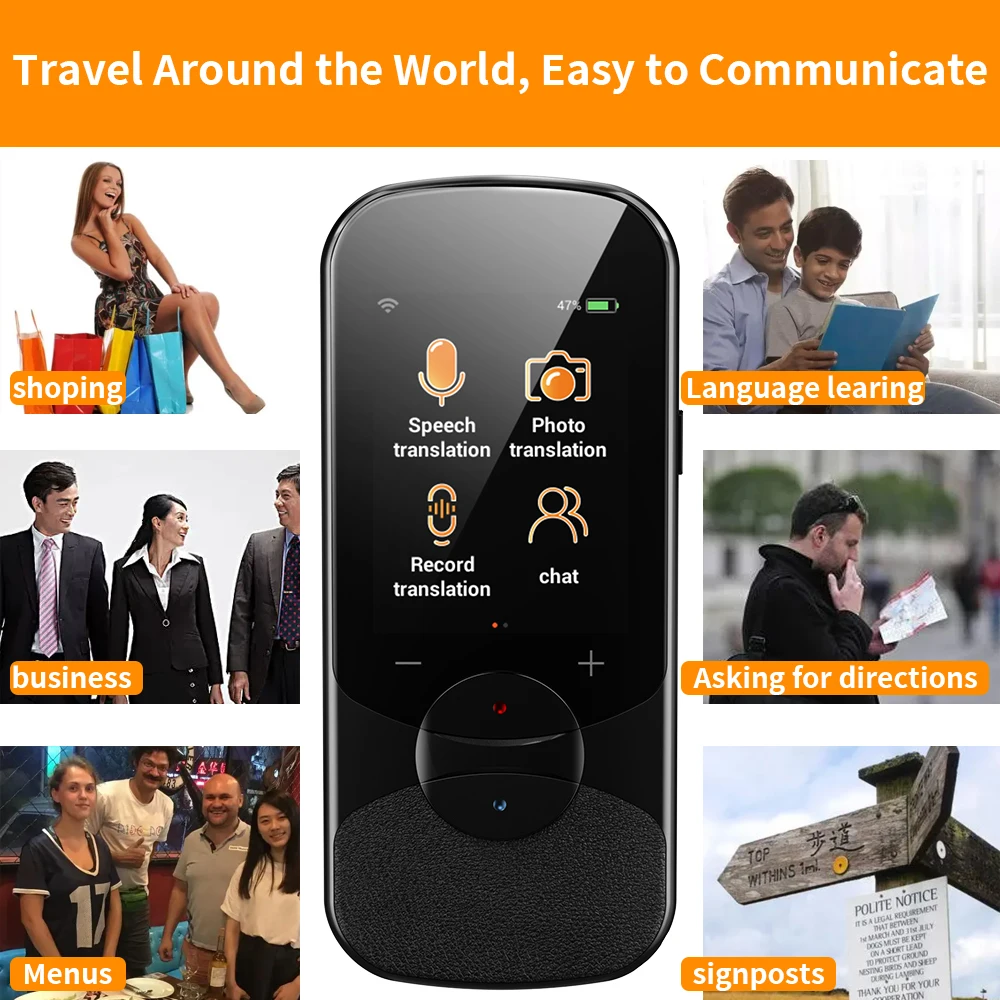 T11 Mobile Translator 106 Language Online Offline Chinese to English Voice Translator Travel Real-time Smart Translator Device