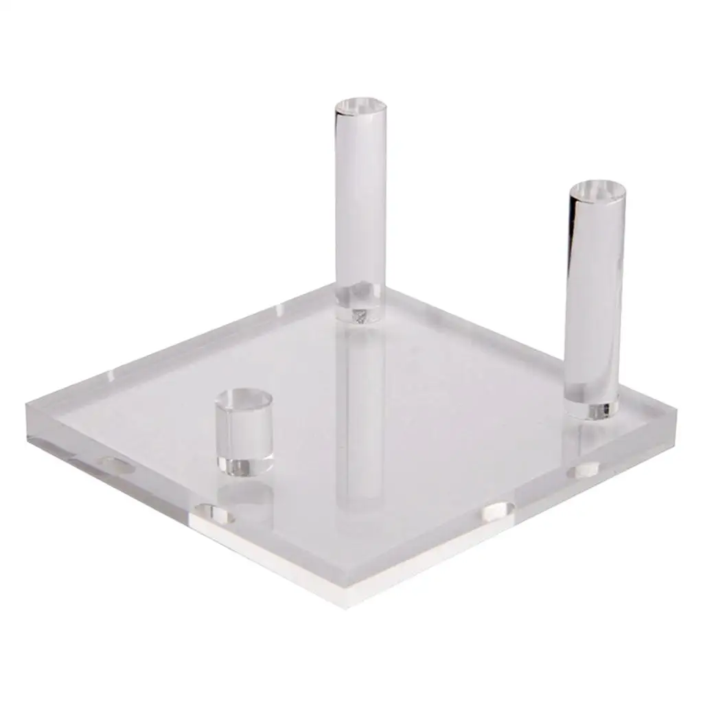 Acrylic Clear Mineral Display Stand Sturdy Three Peg Holder for Seashells Stones Fossils Mantel