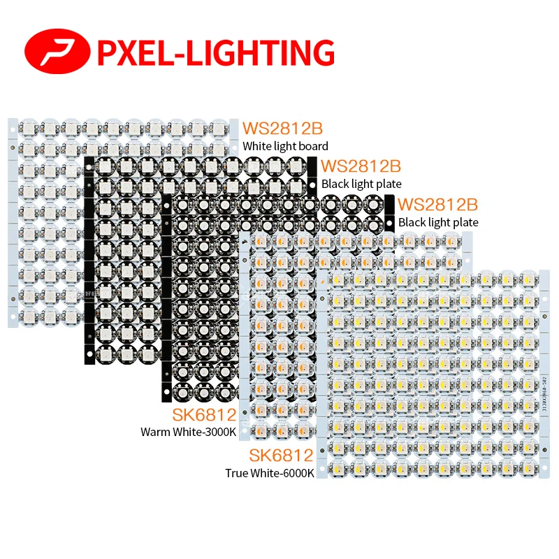 50pcs-1000pcs WS2812B WS2812 SK6812 LED Chip 5050 SMD RGB RGBW DC5V with Black/White PCB Board Heat Sink 9.6mm Diameter