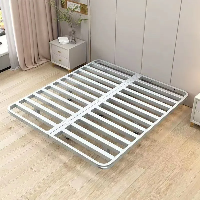 Modern Floating Bed Frame Home Metal Art Slatted Thickened Fabric Upholstery Foldable Extendable 2.0m Living Room