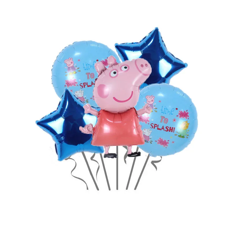 Children\'s Page Cartoon Aluminum Film Birthday Party Decoration Piggy George Balloon Party Background Decoration Supplies