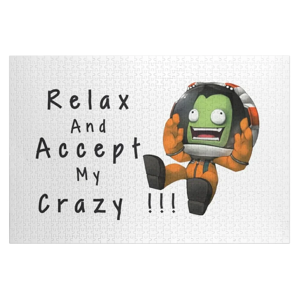 

Relax And Accept My Crazy !!! , Kerbal space program Jigsaw Puzzle Photo Custom Wood Name Puzzle