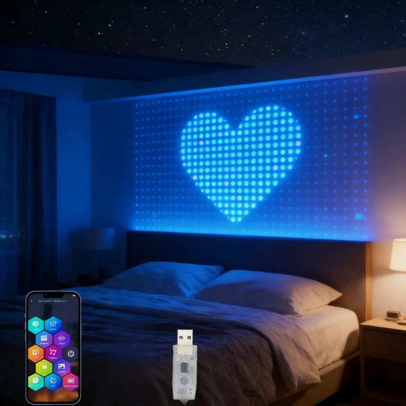

400LEDs Smart Curtain Lights Bluetooth App LED String RGB Fairy Lights DIY Music Change Display for Window Bedroom Decoration
