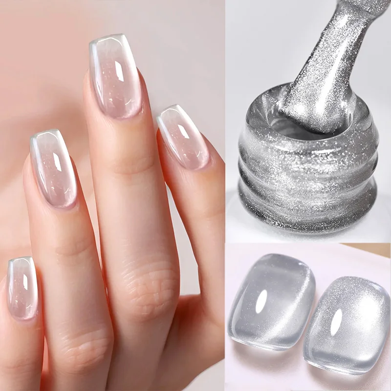 BORN PRETTY Sparkling Glass Bead Cat Magnetic Gel Nail Polish Flash White Spar Red Color Semi Permanent Soak Off UV Gel Varnish