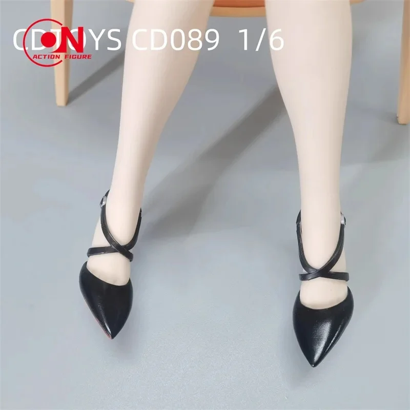 cdtoys CD089 1/6 صنادل عالية الكعب بكعب رفيع أحذية نموذج لدمية جسم جندية 12 بوصة #5