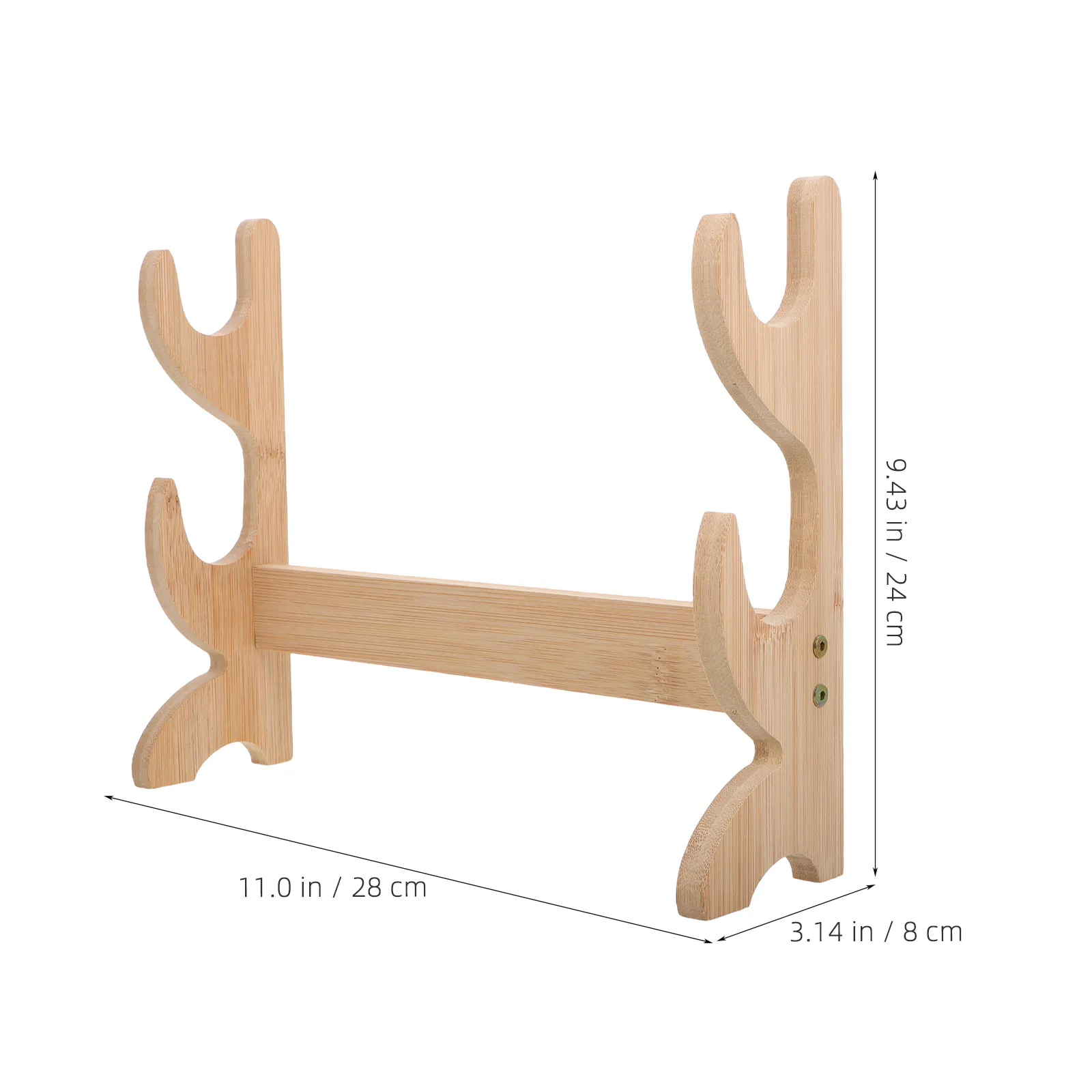 2-Tier Bamboo Stand Display Rack for Swords Home Decor Storage Elegant Multifunctional Tabletop Holder Stand