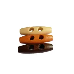 20pcs 40mm 2 holes wooden buttons sewing accessories Olive buckle large long scrapbook Duffel Coat Overcoat Button
