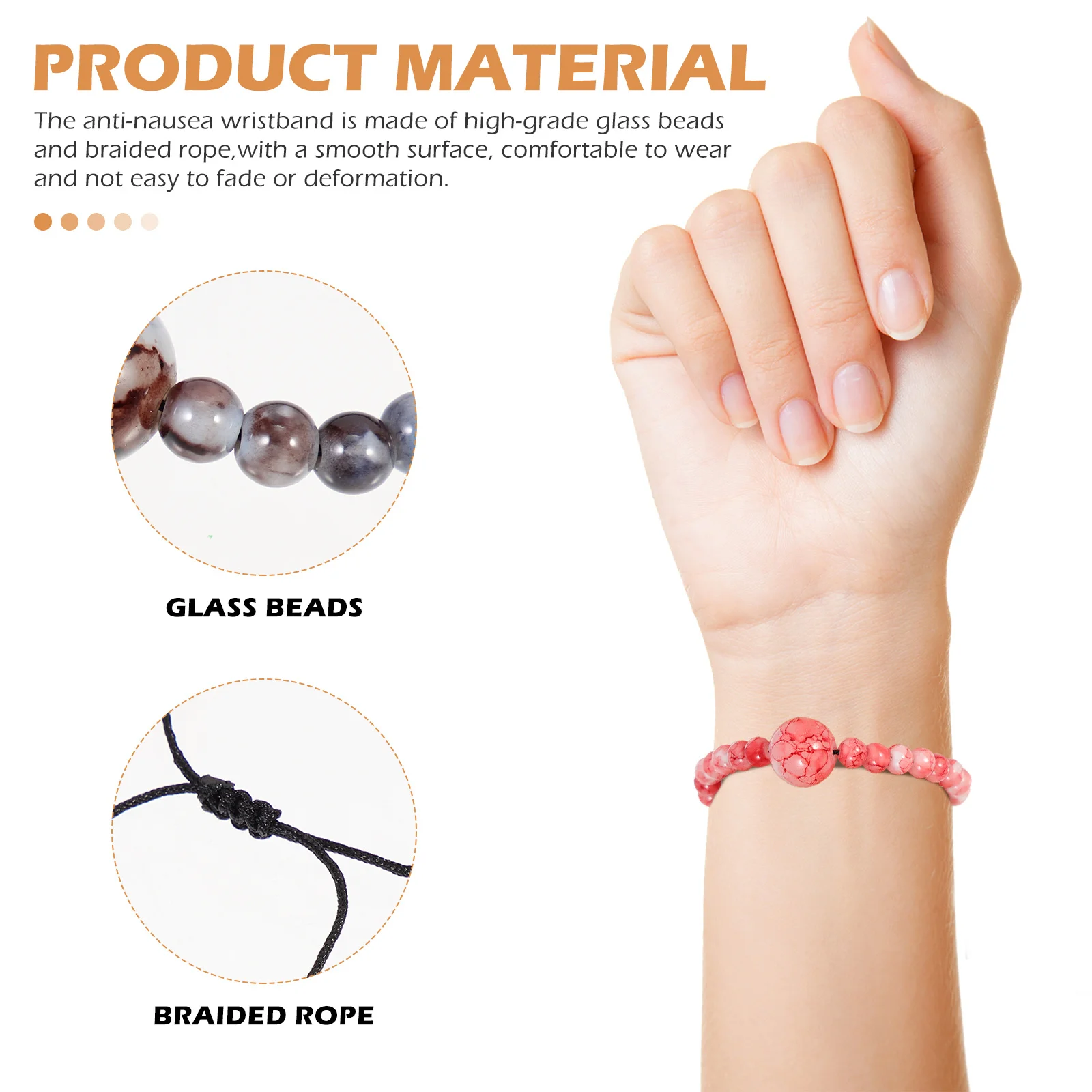 

6Pcs Glass Bead Bracelet Delicate Adjustable String Beaded Wrist Chain Fashion Charm Accessories for Women Bracelets