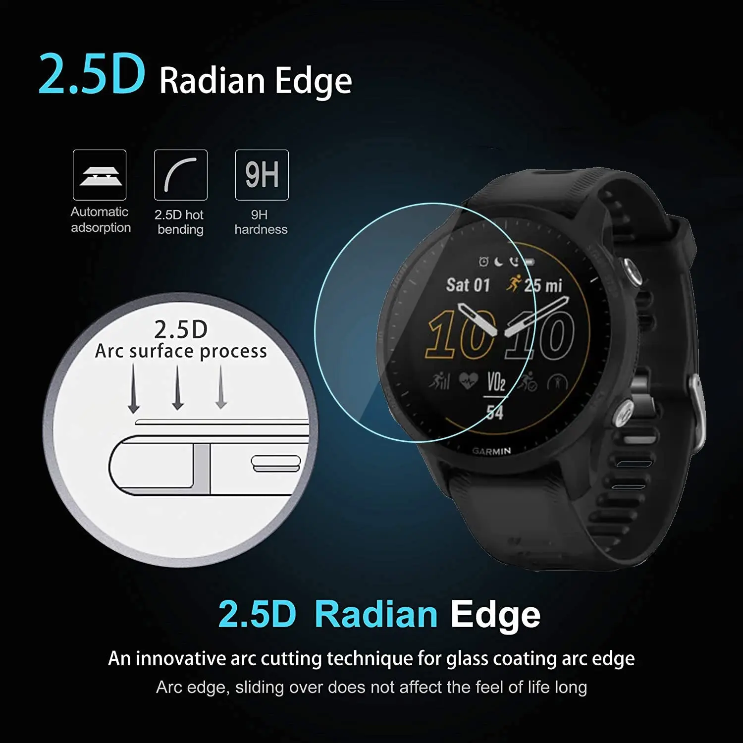 2-10 sztuk folia hartowana do Garmin Forerunner 955 46.5mm ekran odporny na pęknięcia pełna osłona ekranu nie szklane akcesoria do zegarków