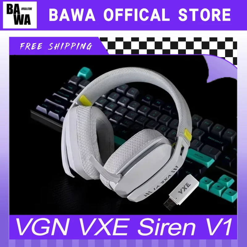 VGN VXE Siren V1 Headphone Dual Mode Noise Reduction Wireless Bluetooth Gaming Headphone Long Battery Life Pc Gamer headset Gift