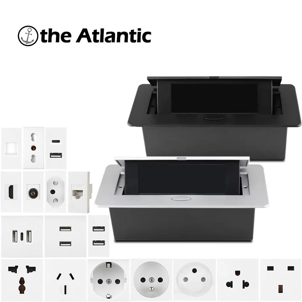 

EU FR AU US Plug Socket DIY Desktop Socket Hidden Pop-Up Socket With USB HDMI RJ45 C-Type TV Multifunctional Tabletop 16A 220V