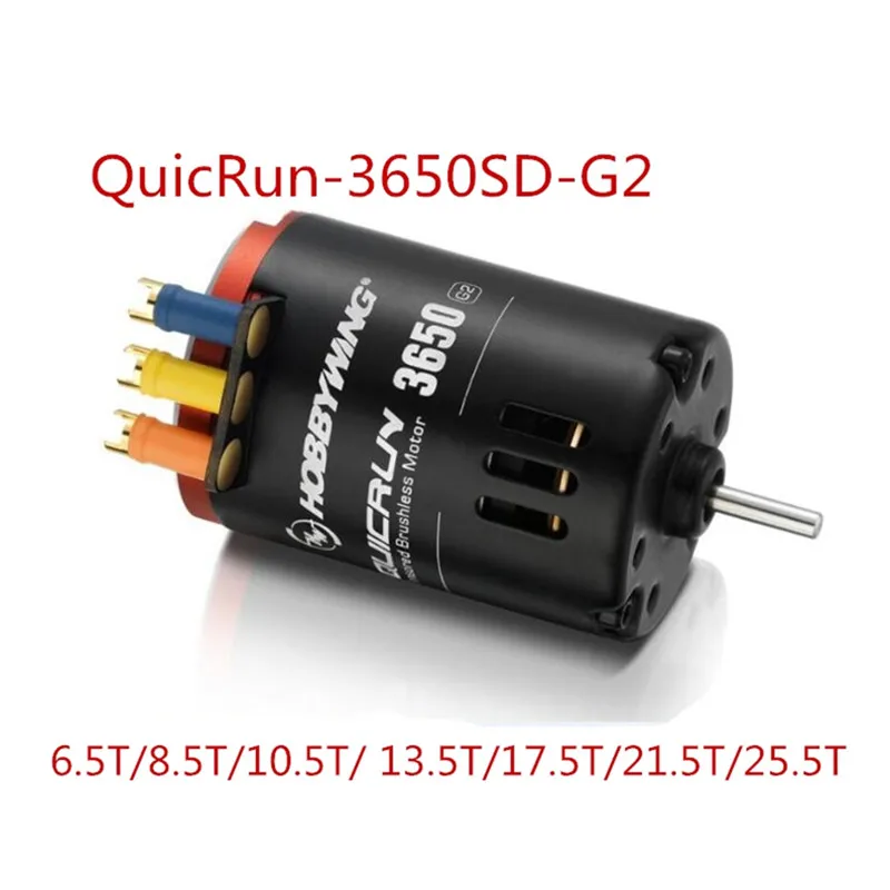 HobbyWing QuicRun 1:10 3650 G2 6.5T 8.5T 10.5T 13.5T 17.5T 21.5T 25.5T Brushless Sensored Motor For 1/10 1/12 RC Car truck