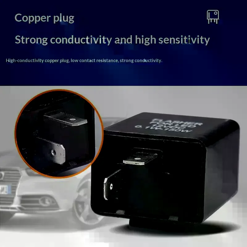 12V 2 Pin Universal Electronic Adjustable Frequency Square LED Flashing Relay Motorcycle Turn Signal Hyper Flash