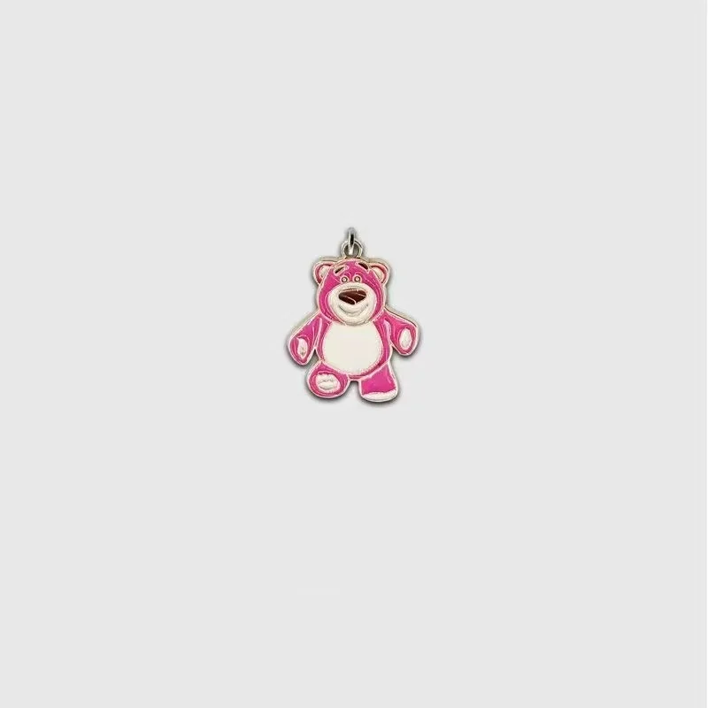 Disney Lotso Pooh Bear Cartoon Anime Peripheral Cute Alloy Necklace Pendant Girly Heart Sweet Accessory Gift for Best Friend