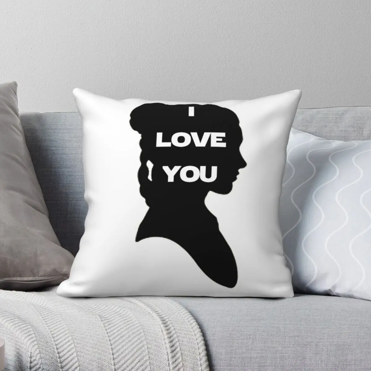 I Love You Couples Outfit Pillowcase Polyester Linen Velvet Printed Zip Decor Throw Pillow Case Home Cushion Cover