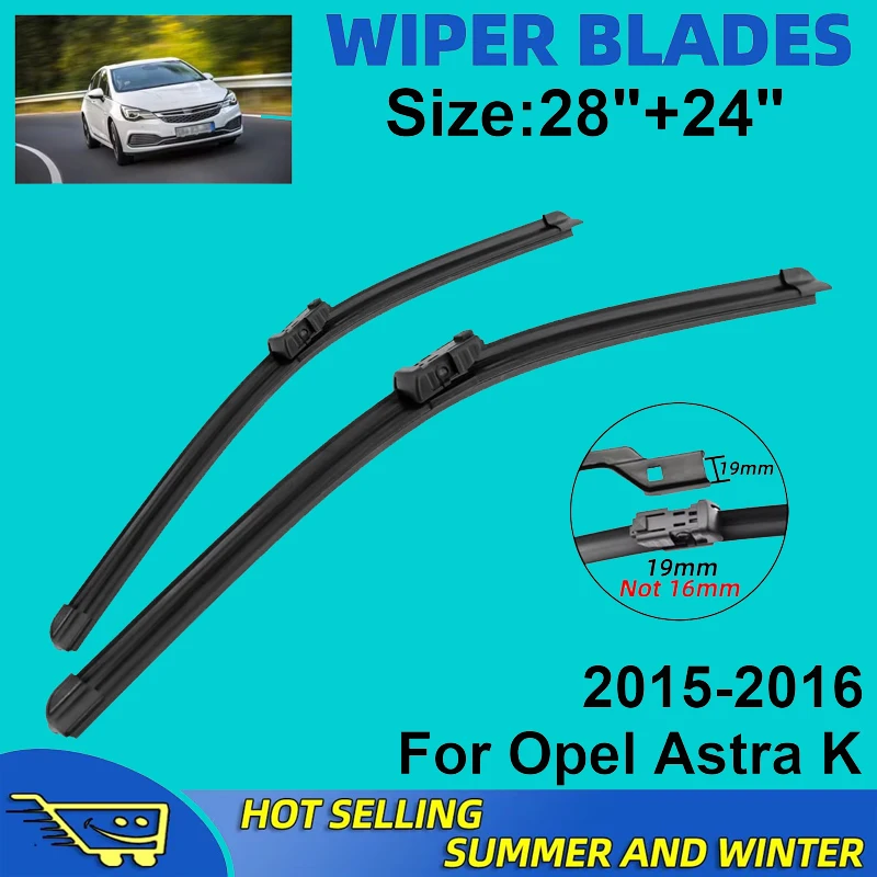 

2PCS Wiper Blades Set Kit For Opel Astra K 2015-2016 Front Windshield Brushes Windscreen Window Accessories