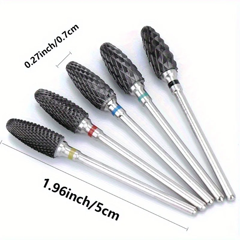 3/32'' Safe & Professional Black Ceramic Nail Drill Bits，Quick Gel Nail Removal Nail Cleaning Polishing Head For Callus