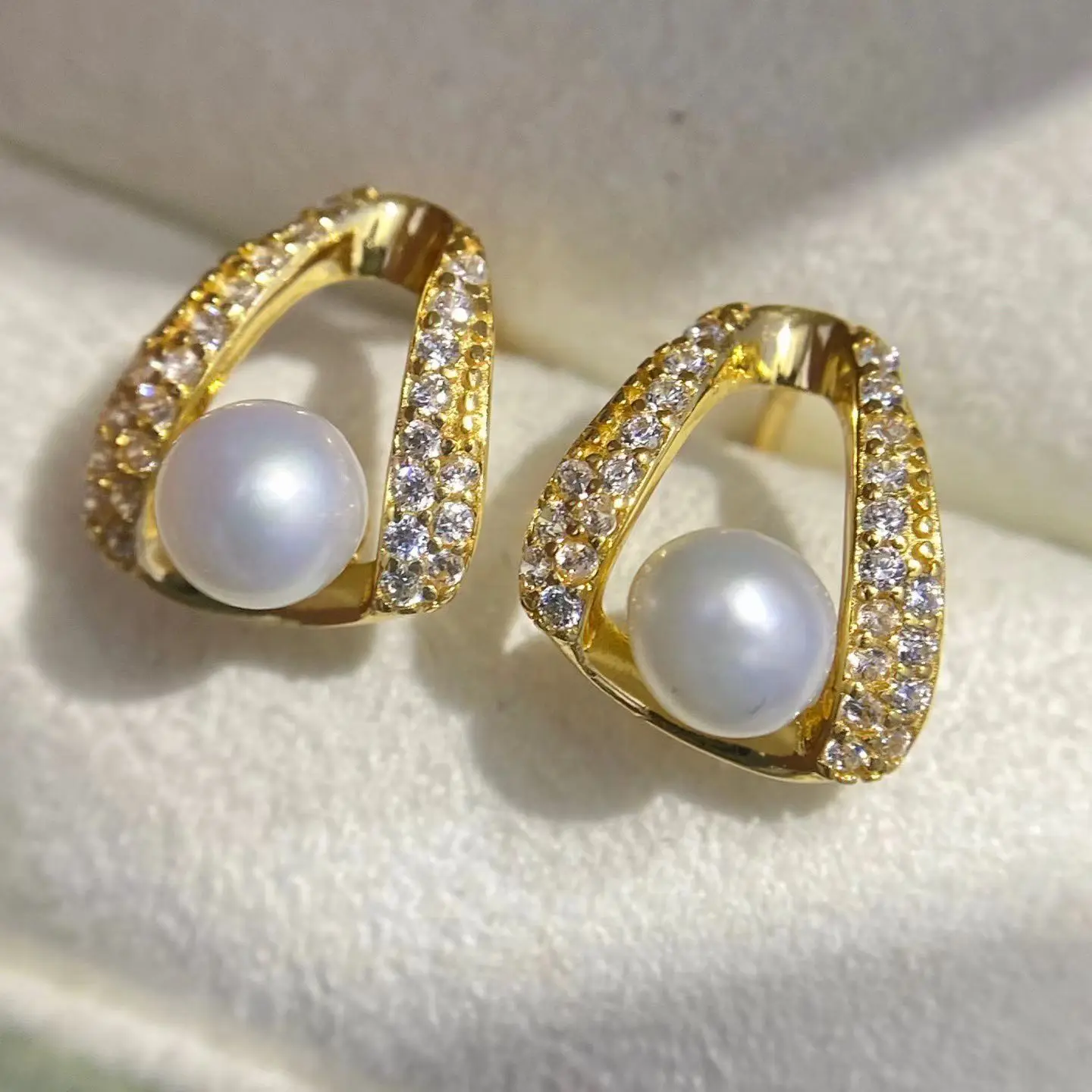 Wholesale S925 Sterling Silver Earrings Mount Findings Settings Base Mounting Parts Accessory for 4-5mm Pearls 5 pairs/lot