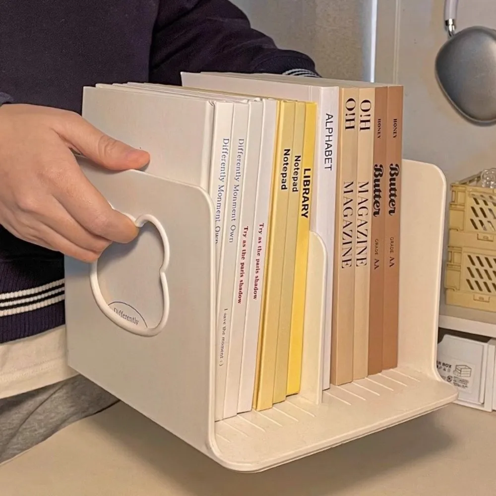 New Multi-layer Book Stand Divide Design hollow Bear Desktop Bookshelf Storage Rack Student