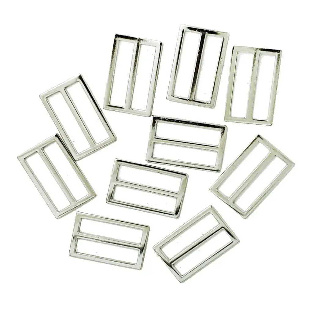 2-6pack 10 Pieces Silver Alloy Square Buckle Connector for DIY Purse Bag Craft