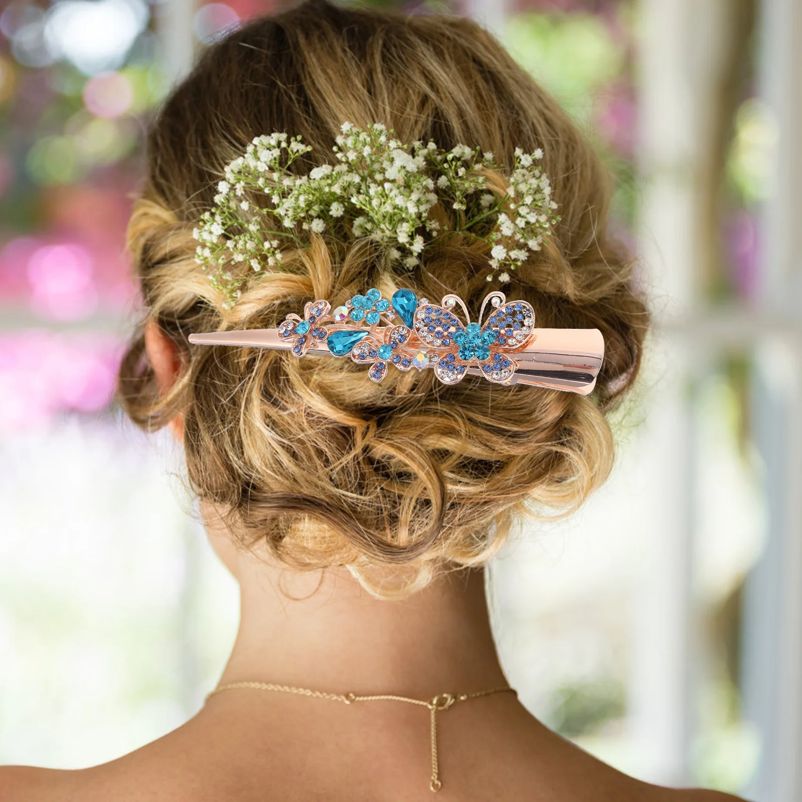 

Horn Clip Hair Accessories Pin Rhinestone Hairpins Girls for Women Clips Styling Large