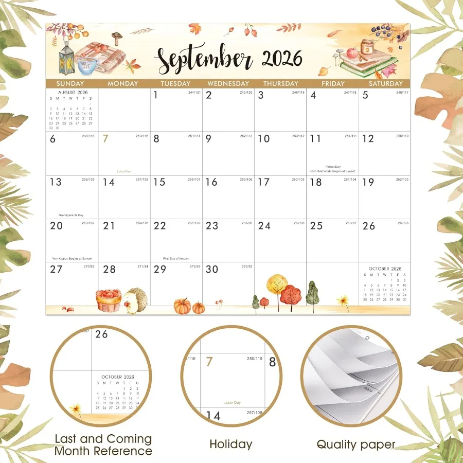 Calendario magnetico 2026 Calendario 2026 da gennaio2026 dicembre2026 Calendario magnetico per frigorifero 8" × 10" Tearoff Pad Perfect Fri