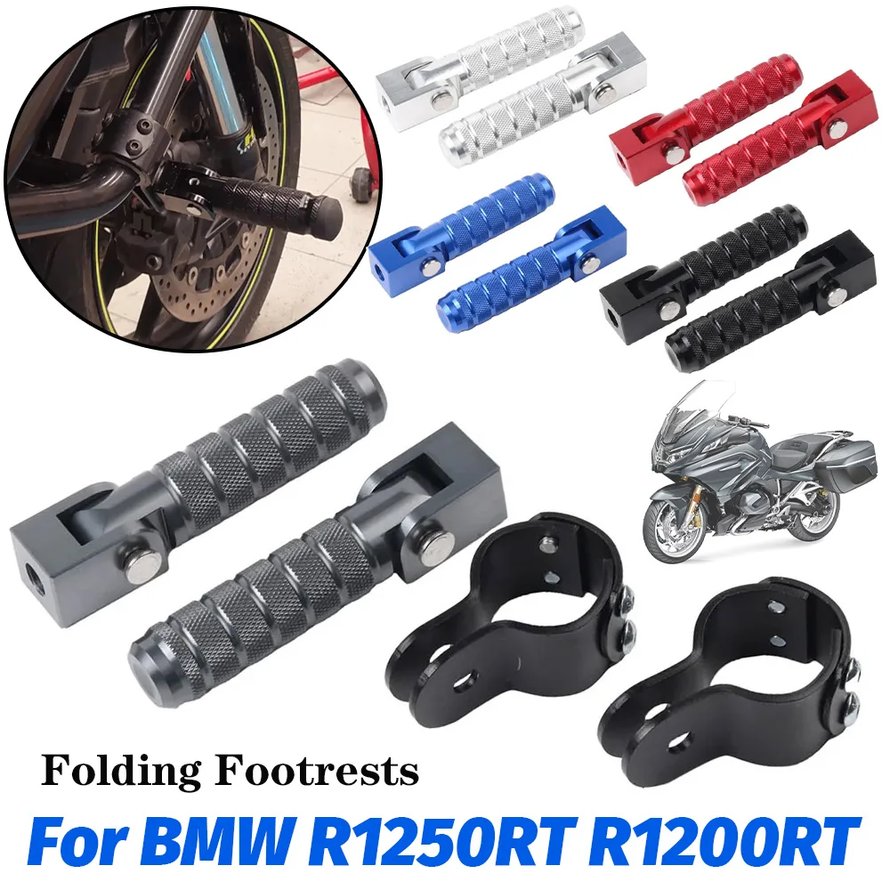 For BMW R1250RT R1200RT R1200 R1250 R 1200 1250 RT 1200RT Accessories Highway Footrest Foot Pegs Pedals Folding Footpegs Clamps