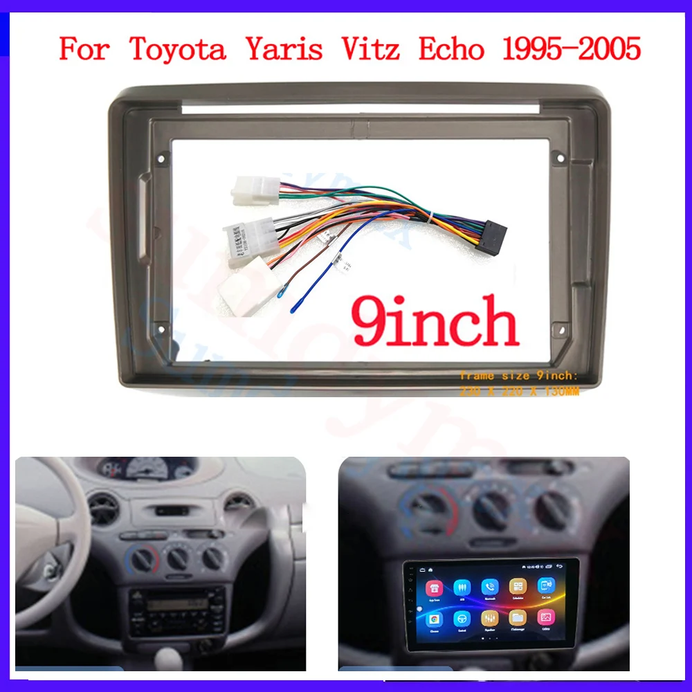 

9 дюймовый 2din автомобильный адаптер рамы радио для Toyota Yaris Vitz Echo 1995-2005 Android большой экран Аудио приборная панель комплект