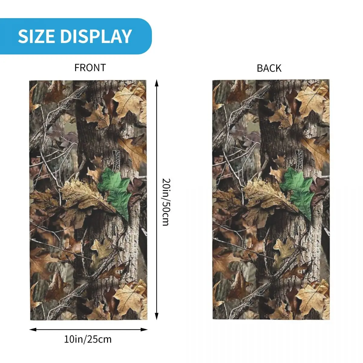 Real Tree Camouflage Bandana Neck Gaiter Printed Wrap Scarf Warm Balaclava Outdoor Sports Unisex Adult Breathable