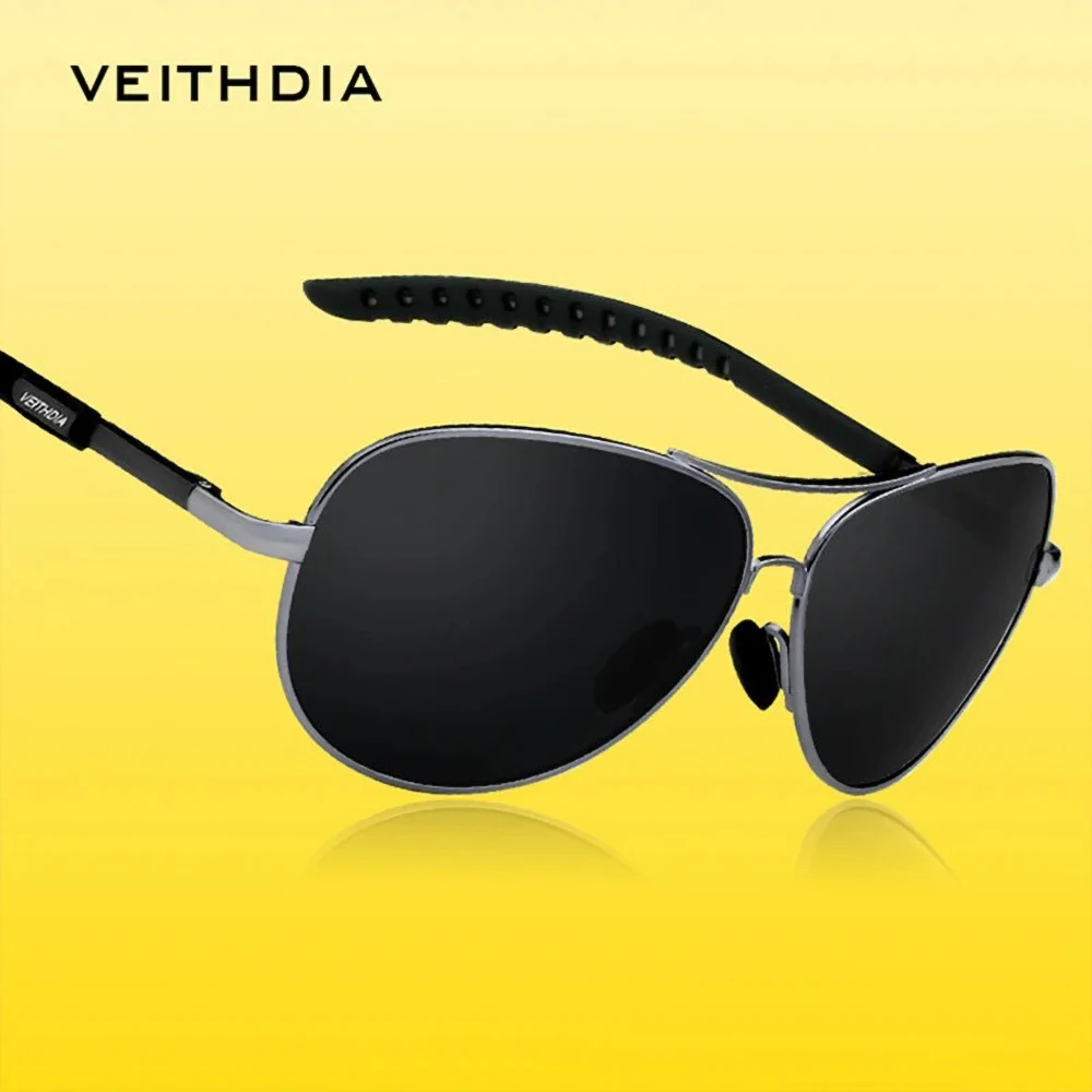 VEITHDIA, recién llegado, gafas de sol de moda, gafas de sol clásicas de diseñador piloto polarizadas UV400, gafas deportivas para exteriores para hombre FA30880