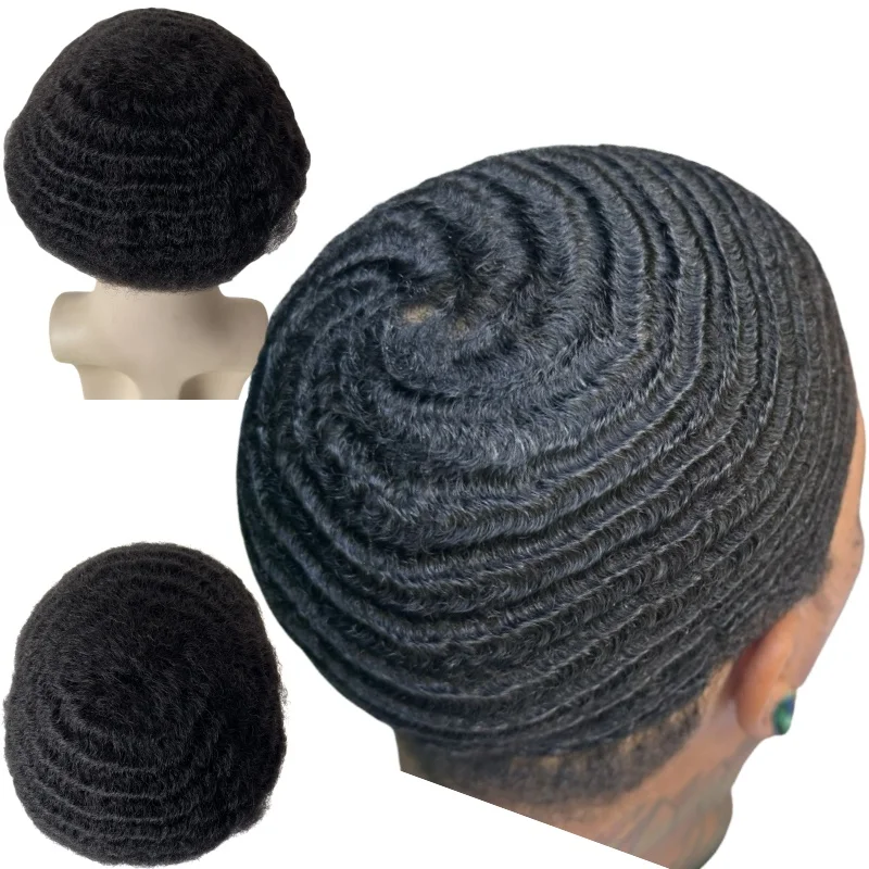 

Перуанские девственные человеческие волосы # 1b Черный цвет Предыдущий завитый корень 10 мм Волновой блок 8x10 Полный кружевной парик для чернокожих мужчин