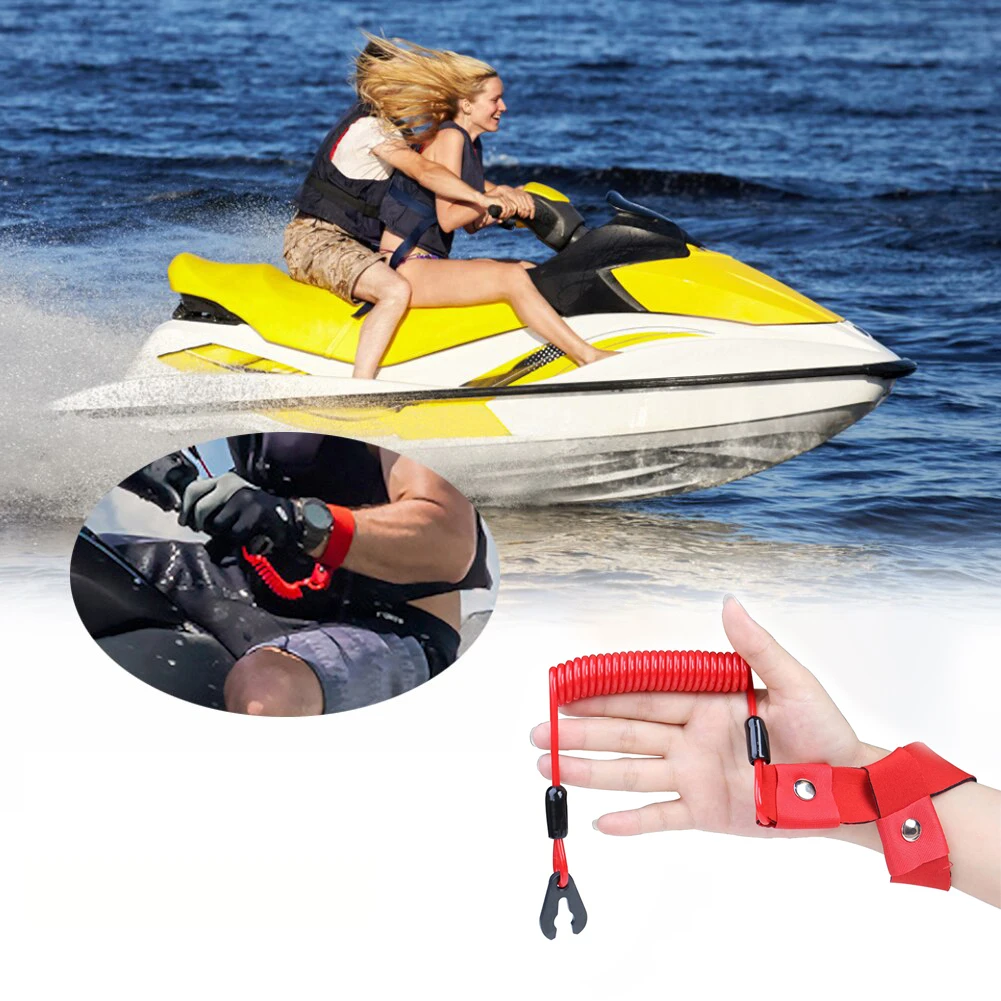 1pcs Boat Kill Switch Lanyard Suit Jet Ski, Marine Outboard Motor Engine Cut Off Stop Tether Wrist Strap
