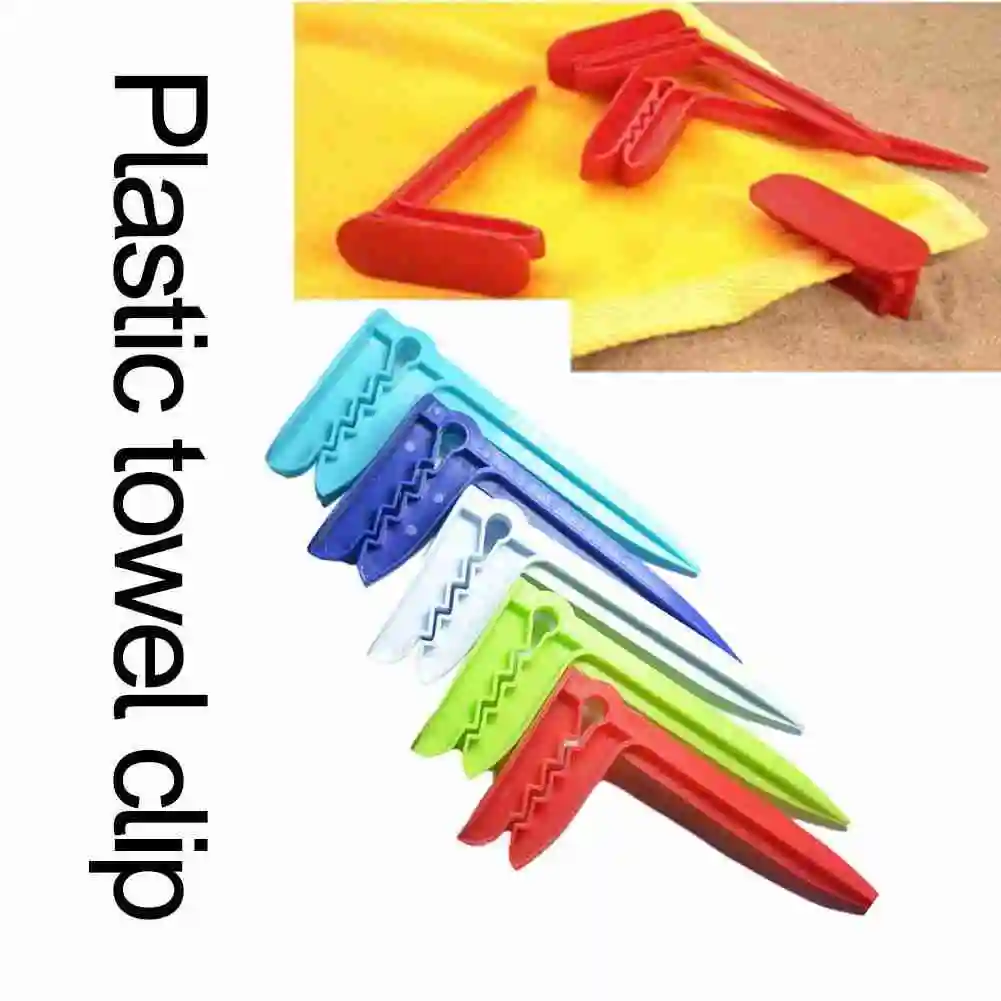 10 stücke Farbe zufällige Strand tuch Clip Strand tuch Clip Kunststoff Handtuch Clip Camping Zelt Clip