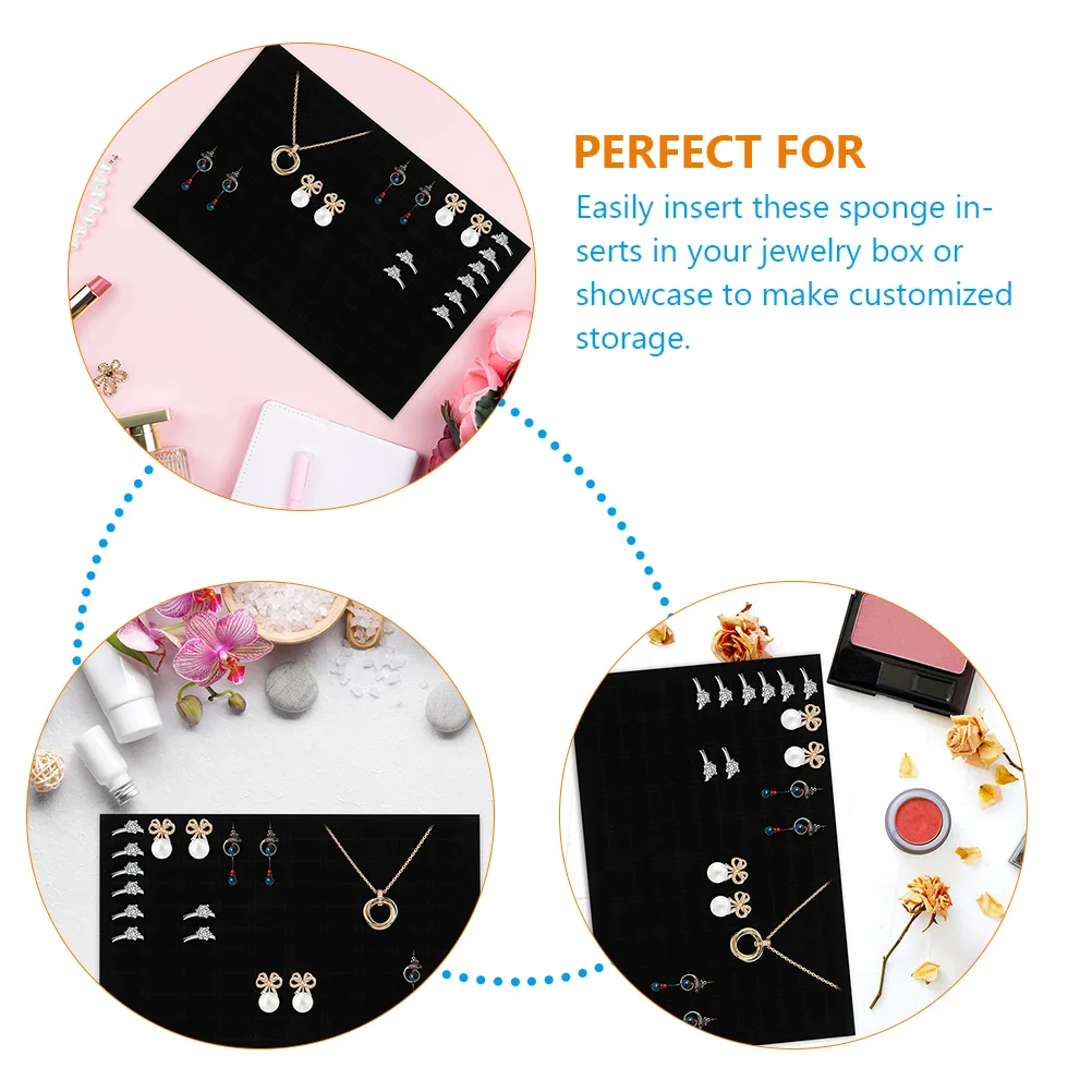 8 Pcs Jewelry Box Boxes Sponges Ear Stud Holder Insert Display Stand Plug-in Mat Pad Liner Case