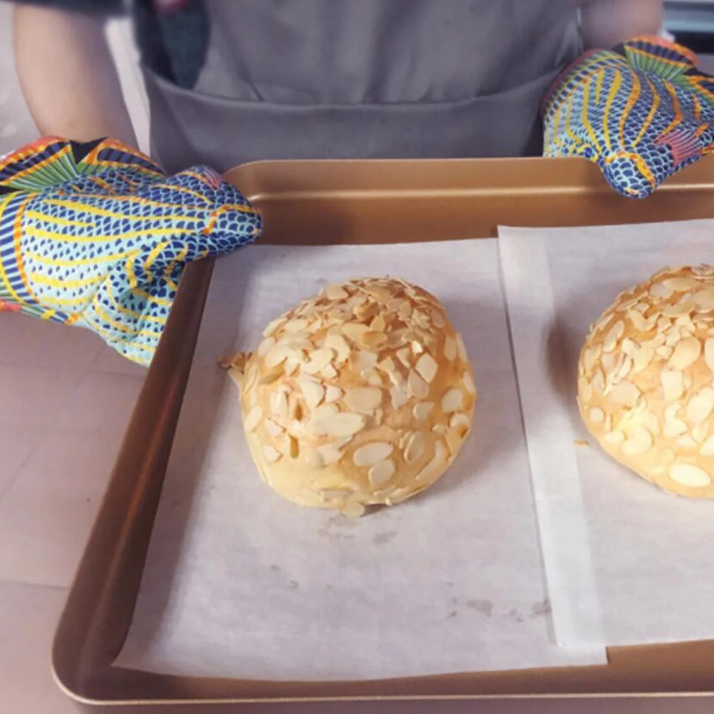 

2Pcs Oven Mitts Heat Resistant Cotton Gloves Non-Slip Kitchen Hot Mitts for Baking Protection Oven Mitt