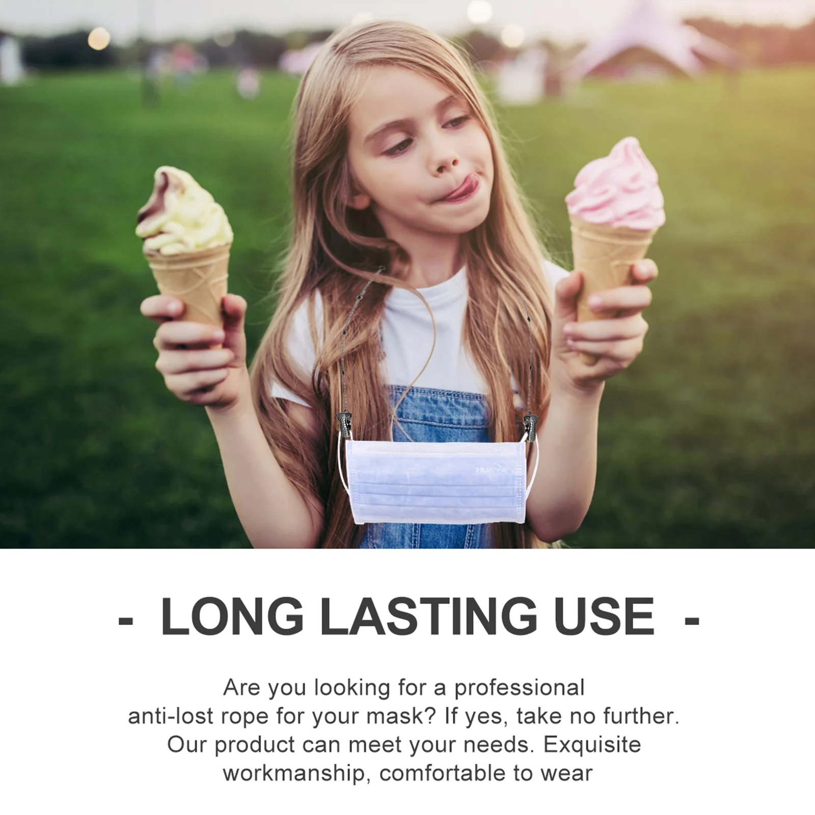 Cadena para máscara de gafas, correa ajustable duradera para gafas, mascarillas faciales, cordón colgante antipérdida, accesorio de cordón creativo, 1 ud.