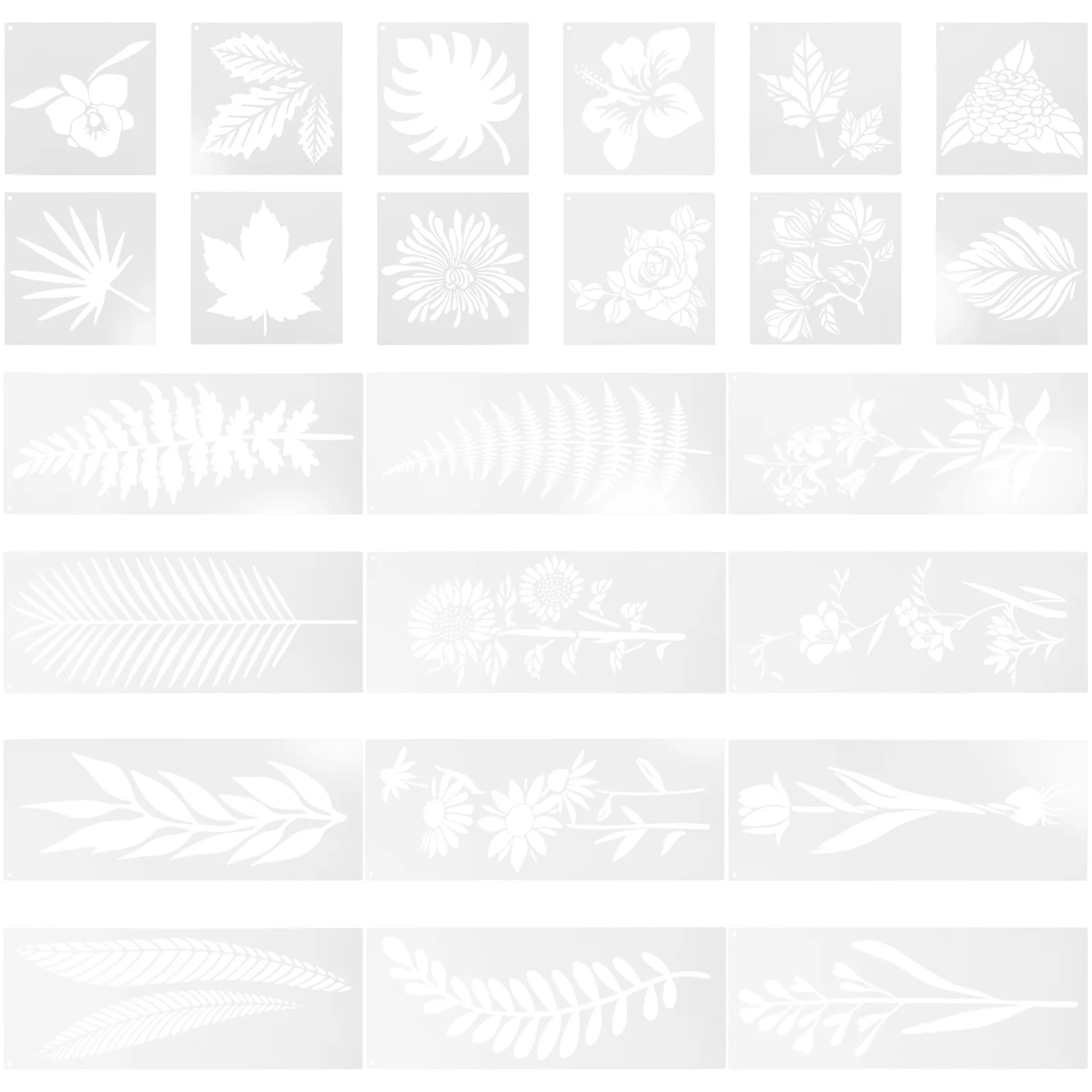 

24 Pcs Painting Template Stencils for Crafts Reusable Drawings Templates Wall Flower Multifunction