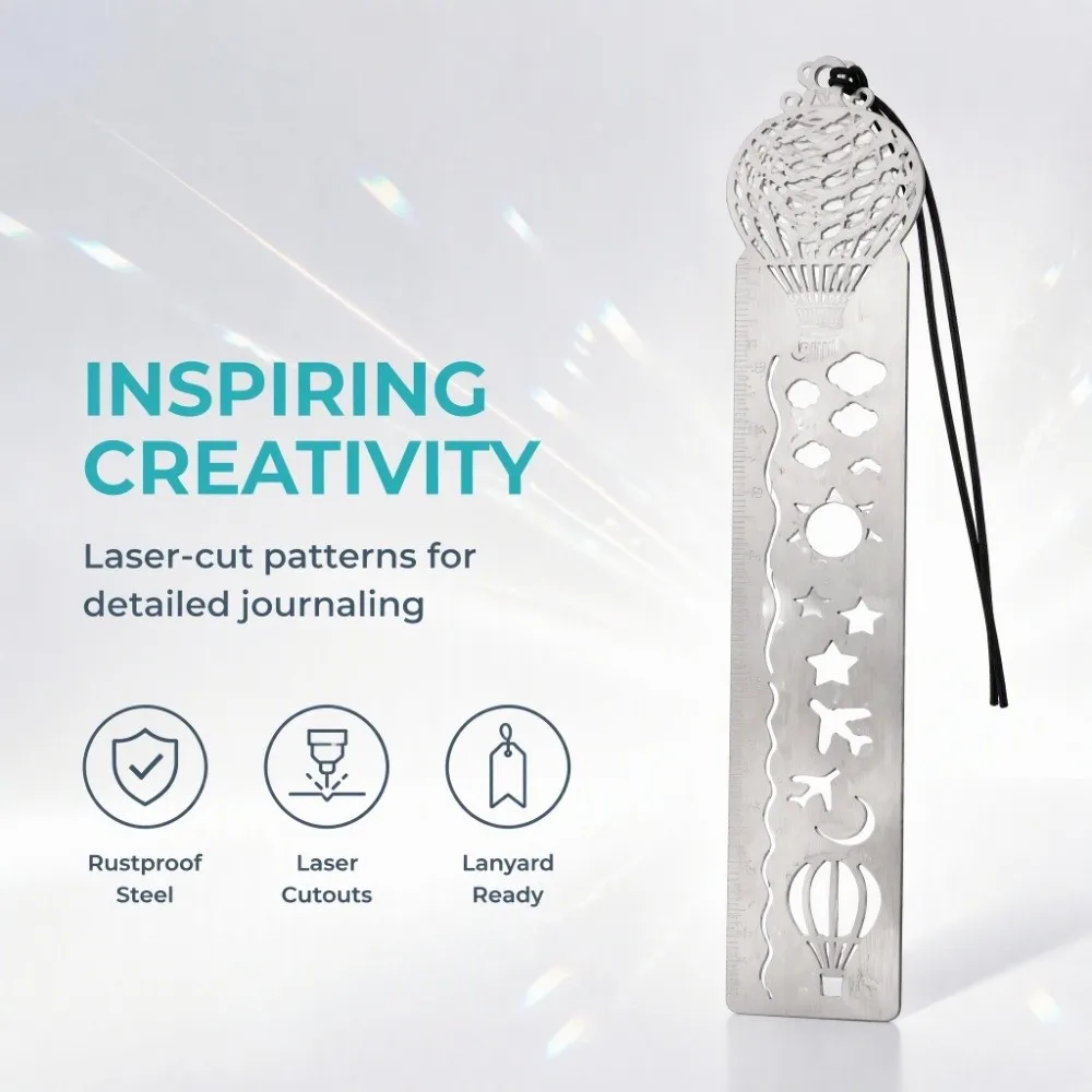 4PCS Portable Stainless Steel Stencil Ruler Silver Multifunctional Metal Ruler Journal Ruler Art Creation