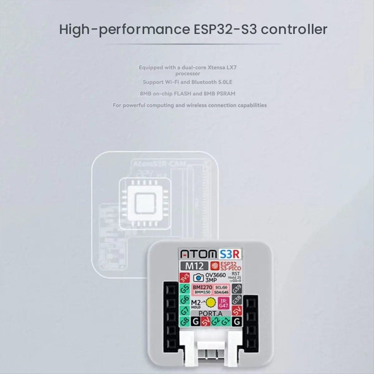 Para ATOMS3R Kit de cámara versión Sensor OV3660 de alta resolución controlador programable de cámara gran angular