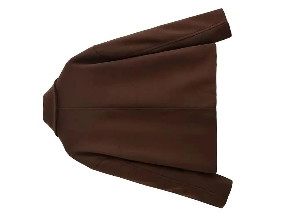 

HH женская мода универсальное двубортное шерстяное короткое пальто с лацканами женское украшение с карманами однотонная повседневная зимняя куртка с длинными рукавами