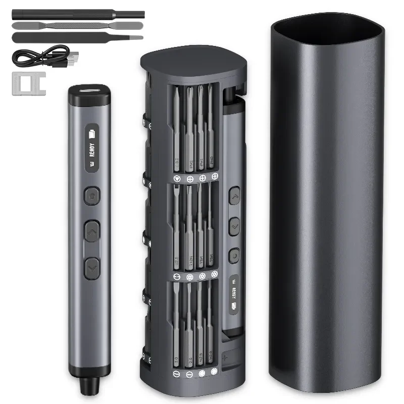 Small Square Cylinder Rechargeable Precision Electric Screwdriver for Repair Mobile Phone Computer DIY